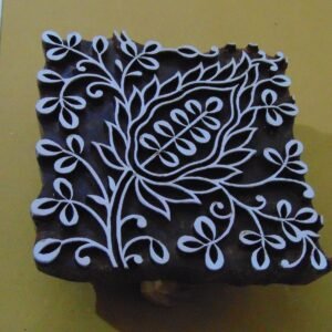 Leaf Designs repeat Pattern wooden Printing Block  hand carved Indian wood printing block; textile stamp; pottery stamp,