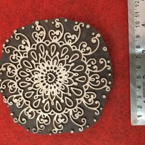 Floral Intricate Mandala Wood Stamp; Pottery Stamp; Wood Printing Block; Indian Stamp; Soap Stamp; Textile Print Block