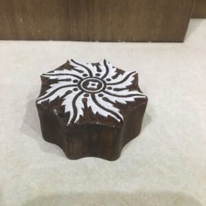 Fair Trade 8 cm Round Design Carved Indian Wooden Printing Block Stamp  hand carved Indian  block; textile stamp; pottery stamp,