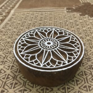 Elegant Lotus Mandala Wooden Printing Block Stamp: A Timeless Indian Artistic Handicraft, hand carved  block; textile stamp; pottery stamp,