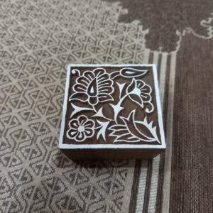 A Square Floral Mandala, pottery stamp ceramic mold  scrapbooking tjap batik printing floral carved stamps.