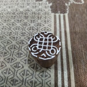 A Mini Mandala  hand carved Indian wood printing block; textile stamp; pottery stamp,