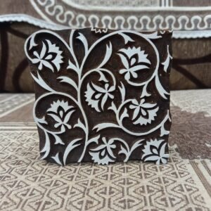 A Curly & Curvy Repeat Pattern Block 015 ,pottery stamp ceramic mold scrapbooking tjap batik printing floral carved stamps.