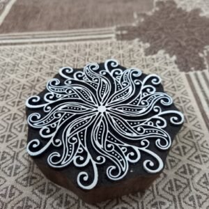 Curvy Leaf Pattern Mandala ,pottery stamp ceramic mold scrapbooking tjap batik printing floral carved stamps.