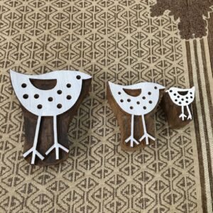 3 Standing Birds pottery stamp ceramic mold scrapbooking tjap batik printing floral carved stamps