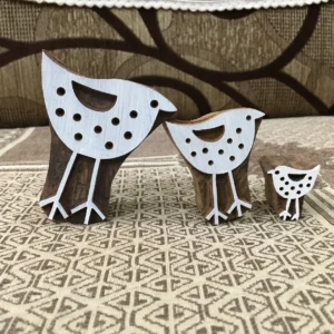 3 Standing Birds pottery stamp ceramic mold scrapbooking tjap batik printing floral carved stamps