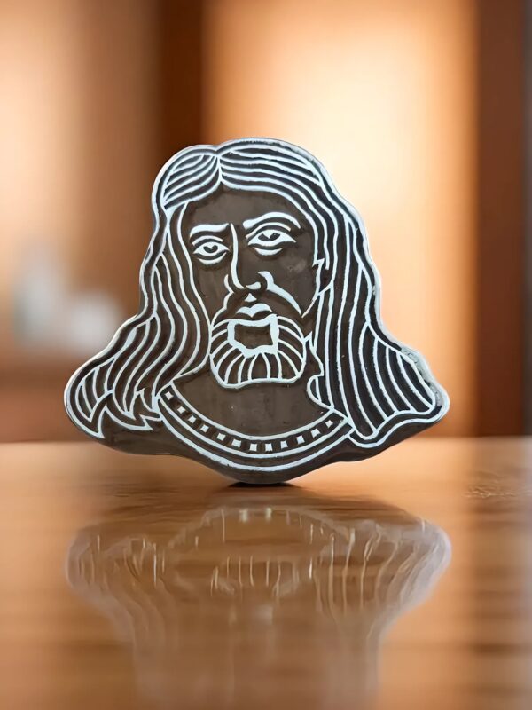 A Jesus Face Stamp ,pottery stamp ceramic mould scrapbooking tjap batik printing floral carved stamps. - Image 2