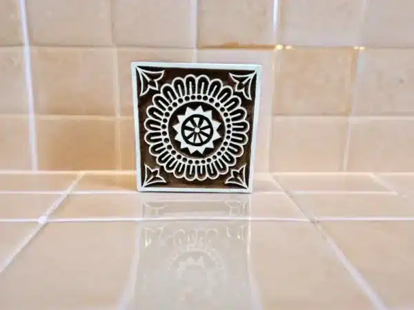 Medium Tile, pottery stamp ceramic mold scrap-booking tjap batik printing floral carved stamps