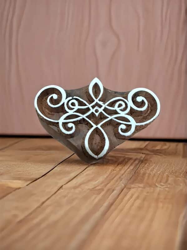 Curly Corner pottery stamp ceramic mold scrapbooking tjap batik printing floral carved stamps. - Image 2