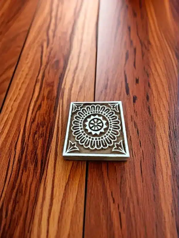Medium Tile, pottery stamp ceramic mold scrap-booking tjap batik printing floral carved stamps - Image 2