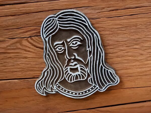 A Jesus Face Stamp ,pottery stamp ceramic mould scrapbooking tjap batik printing floral carved stamps.
