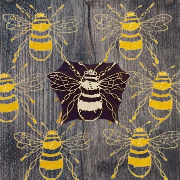Indian Wooden Printing Block - Bee (5 sizes) - Image 2