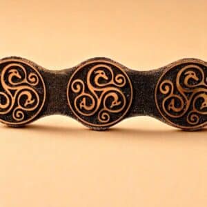 Dragon Triskelion Trim Bar Woodcut Stamp for Wood