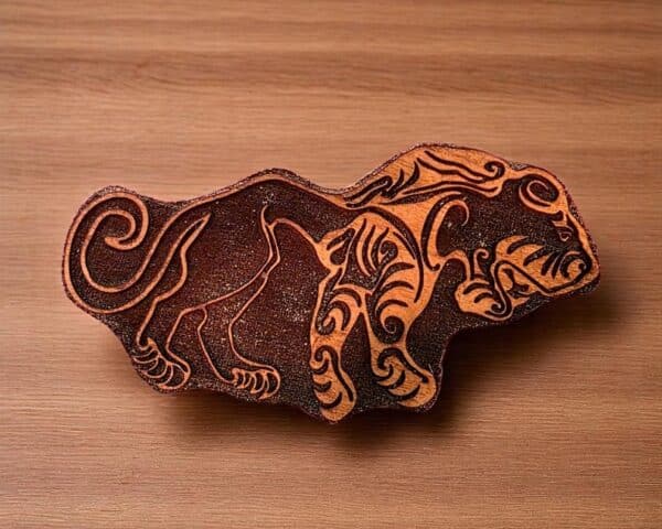 Scythian Tiger from Tattoo Woodcut Stamp for Wood