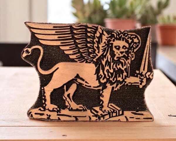 Lion of St. Mark at War Woodcut Stamp for Wood - Image 3
