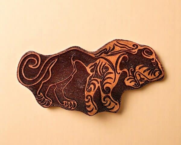 Scythian Tiger from Tattoo Woodcut Stamp for Wood - Image 3