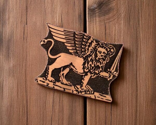 Lion of St. Mark at War Woodcut Stamp for Wood