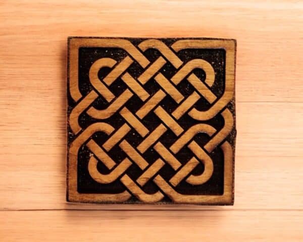 Square within Square Celtic Knot Woodcut Stamp for Wood Block