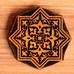 Persian Najef-Abad Star (Version #2, Has Dots) Woodcut Stamp for Wood Block