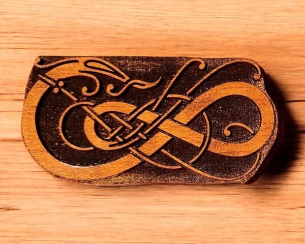 Urnes Style Knotwork Serpent, Woodcut for Wood Block