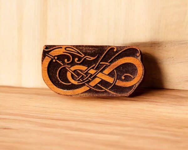 Urnes Style Knotwork Serpent, Woodcut for Wood Block - Image 2
