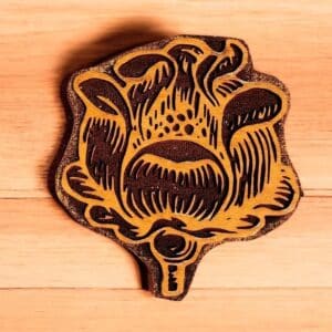 Heraldic Poppy Woodcut Stamp for Wood Block