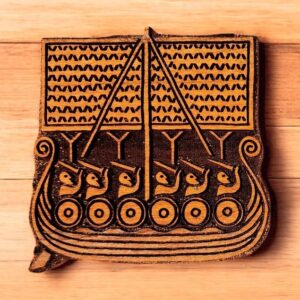 Viking Ship Woodcut Stamp for Wood Block