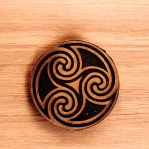 Simple Encircled Triskelia Celtic Knot Woodcut Stamp for Wood Block