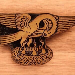 Pelican in its Piety Woodcut Stamp for Wood Block