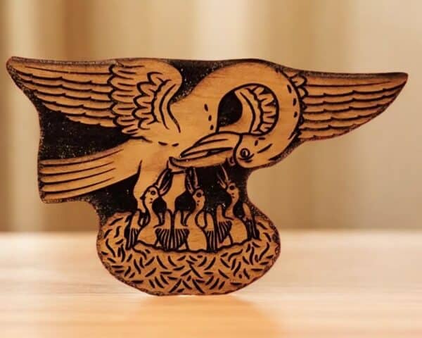 Pelican in its Piety Woodcut Stamp for Wood Block - Image 3