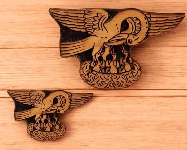 Pelican in its Piety Woodcut Stamp for Wood Block - Image 2