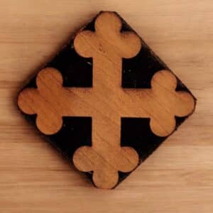 Cross Buttony Woodcut Stamp for Wood Block