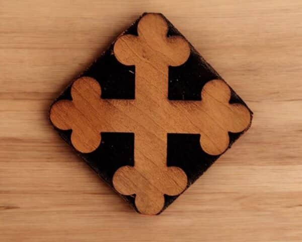Cross Buttony Woodcut Stamp for Wood Block
