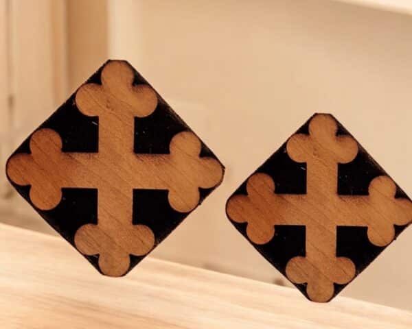 Cross Buttony Woodcut Stamp for Wood Block - Image 2