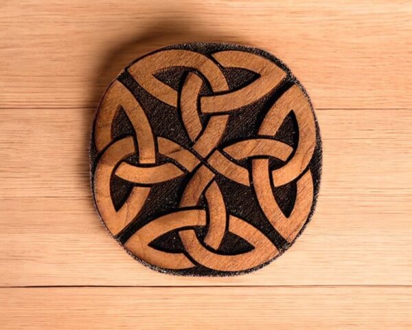 Simple Celtic Cross Knot Woodcut Stamp for Wood