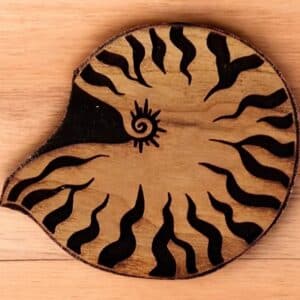 Heraldic Nautilus Woodcut Stamp for Wood Block