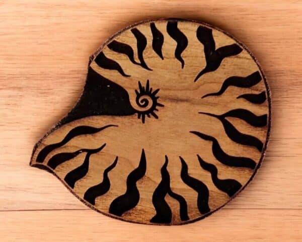 Heraldic Nautilus Woodcut Stamp for Wood Block