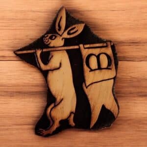 Heraldic Meridian Murder Bunny Woodcut Stamp for Wood Block