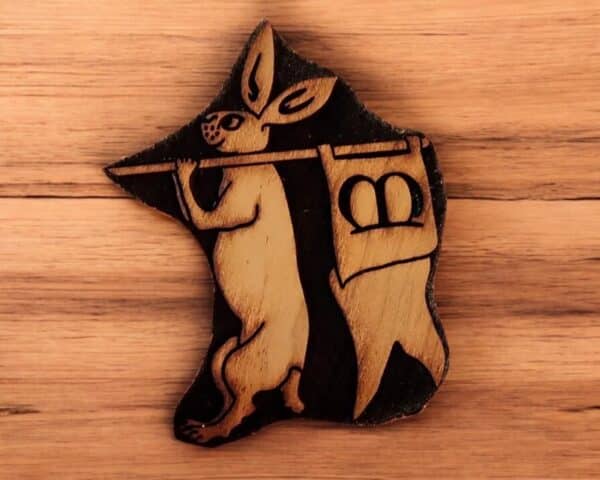 Heraldic Meridian Murder Bunny Woodcut Stamp for Wood Block