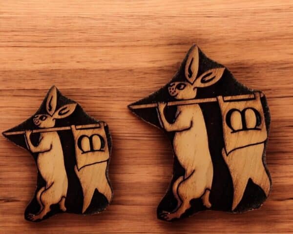 Heraldic Meridian Murder Bunny Woodcut Stamp for Wood Block - Image 3