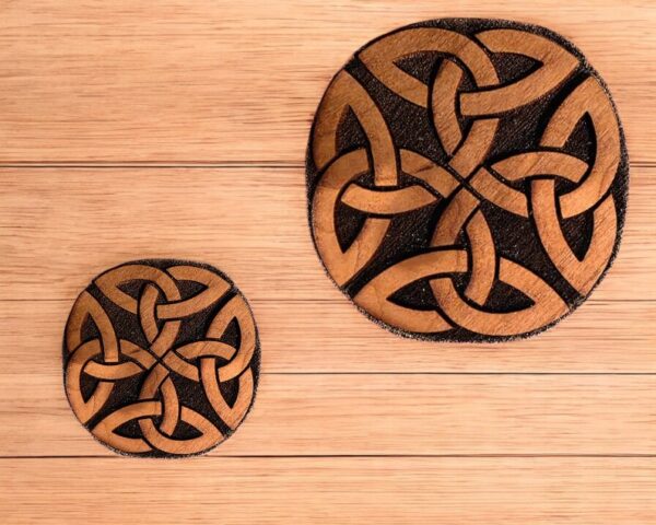 Simple Celtic Cross Knot Woodcut Stamp for Wood - Image 2