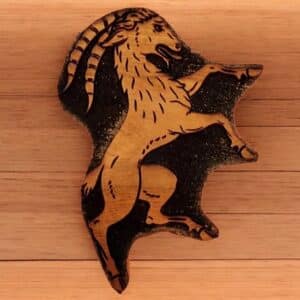 Heraldic Rampant Goat Woodcut Stamp for Wood Block
