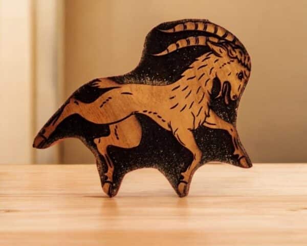Heraldic Rampant Goat Woodcut Stamp for Wood Block - Image 3