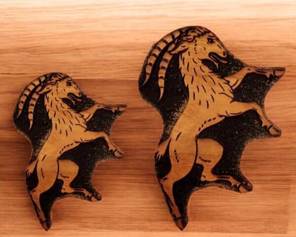 Heraldic Rampant Goat Woodcut Stamp for Wood Block - Image 2