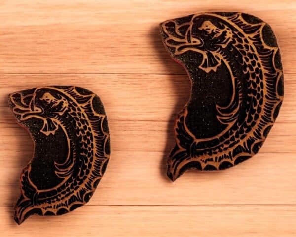 Heraldic Dolphin Haurien Woodcut Stamp for Wood Block - Image 3