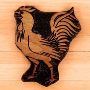 Heraldic Rooster Woodcut Stamp for Wood Block