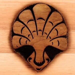 Heraldic Scallop #3 Woodcut Stamp for Wood Block