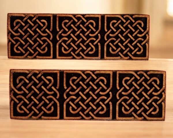 Square Celtic Knot Trim Bar Woodcut Stamp for Wood Block - Image 3